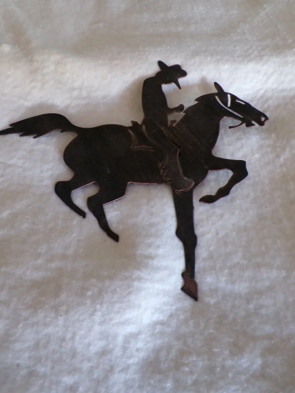 Cowboy Riding a Horse Silhouette Metal Cutout Wall Decor Western New
